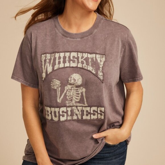 Maurices Tops - Maurices Whiskey Business Oversized Fit Tee - 0X